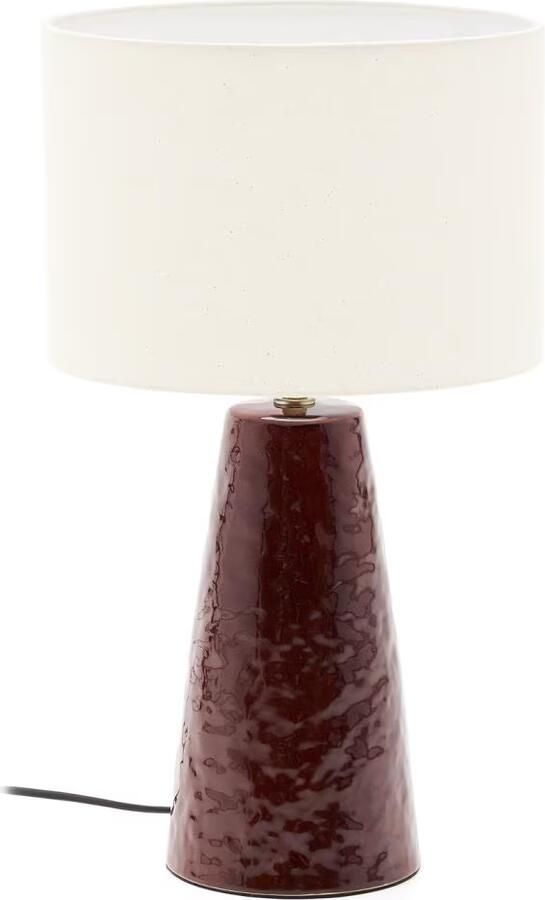Kave Home Tafellamp Drava Keramiek Donkerrood