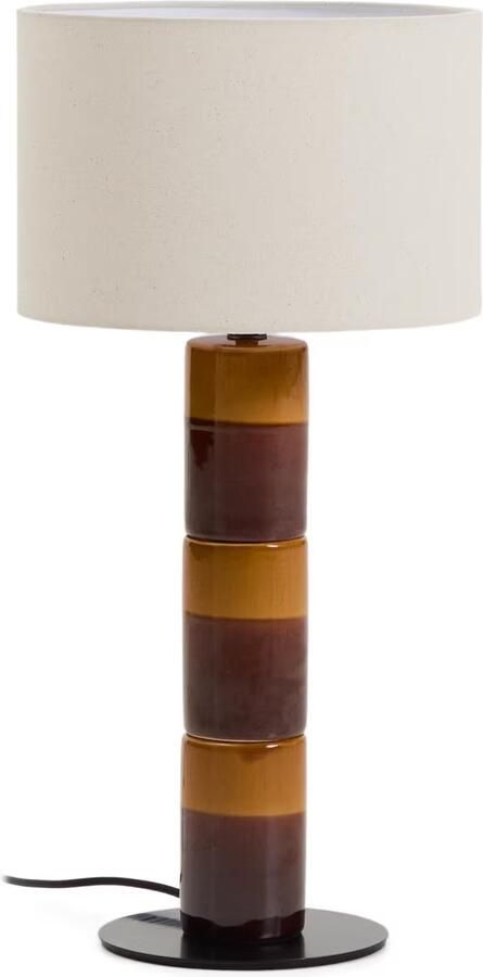 Kave Home Tafellamp Mavran Keramiek en stof Meerkleurig