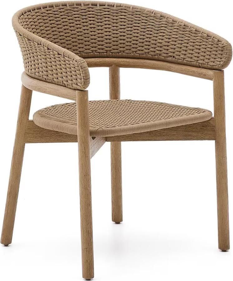 Kave Home Tuinstoel Arinella Acaciahout en geweven touw Beige