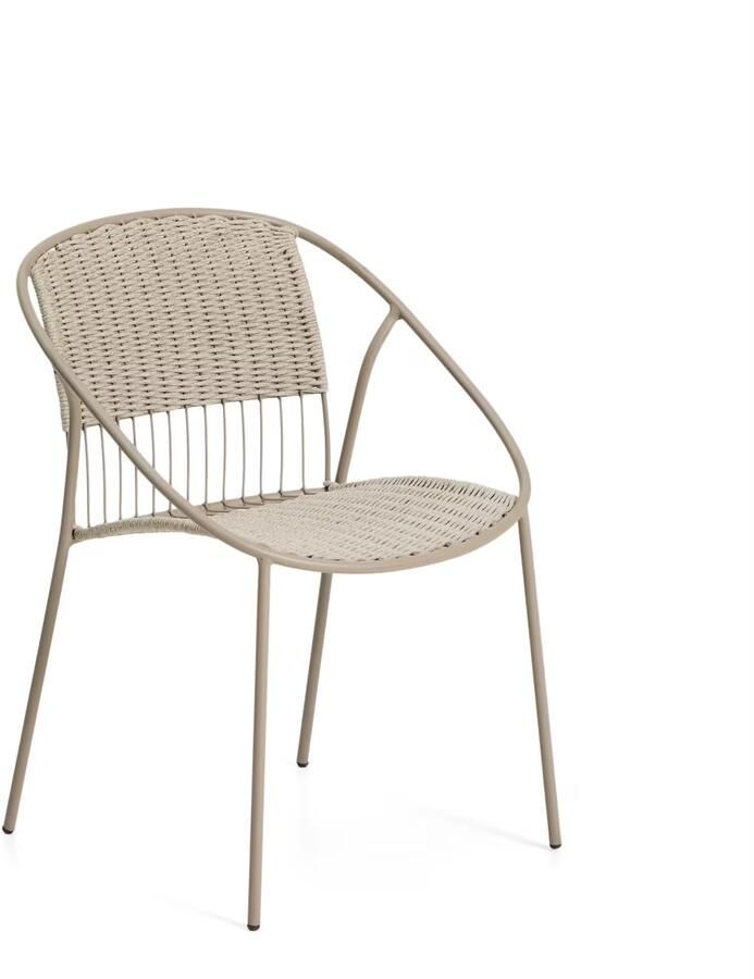 Kave Home Tuinstoel Atrani Staal en touw Ecru