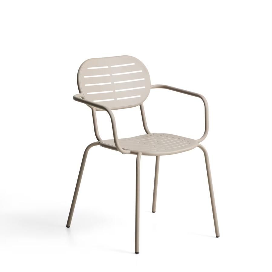 Kave Home Tuinstoel Brai Met armleuning Staal Beige