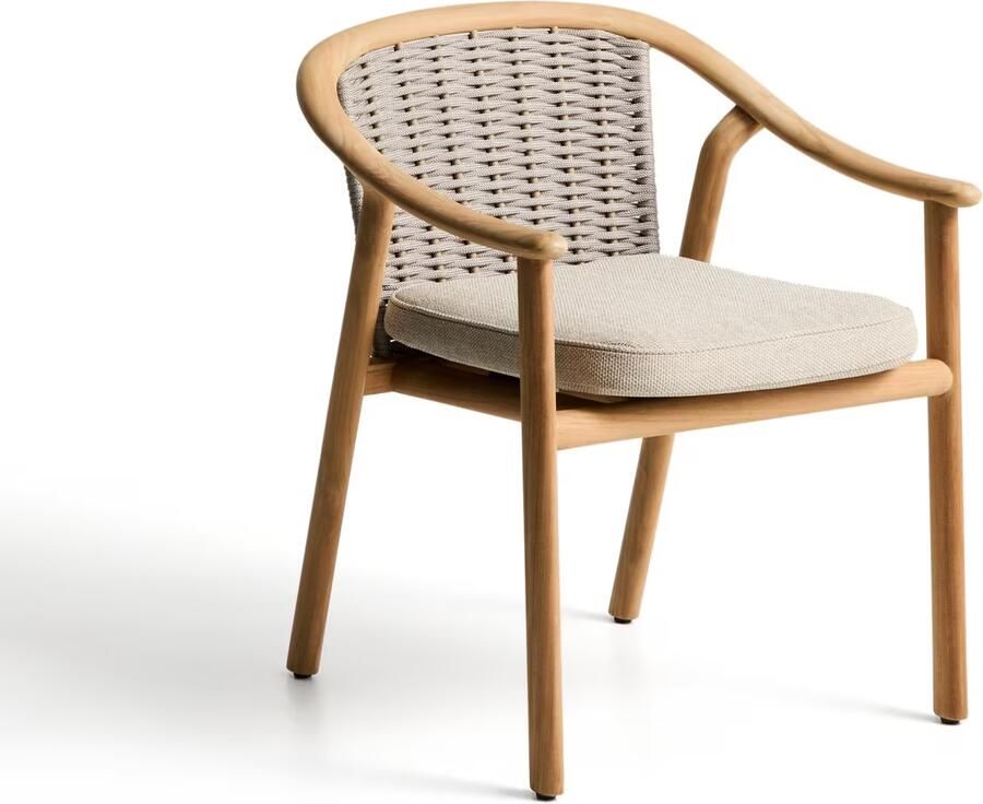 Kave Home Tuinstoel Elunda Teakhout Beige