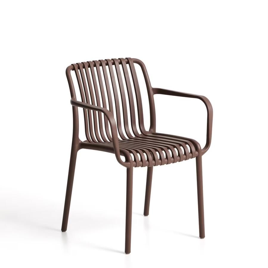 Kave Home Tuinstoel Isabellini Gerecyclede kunststof Bruin