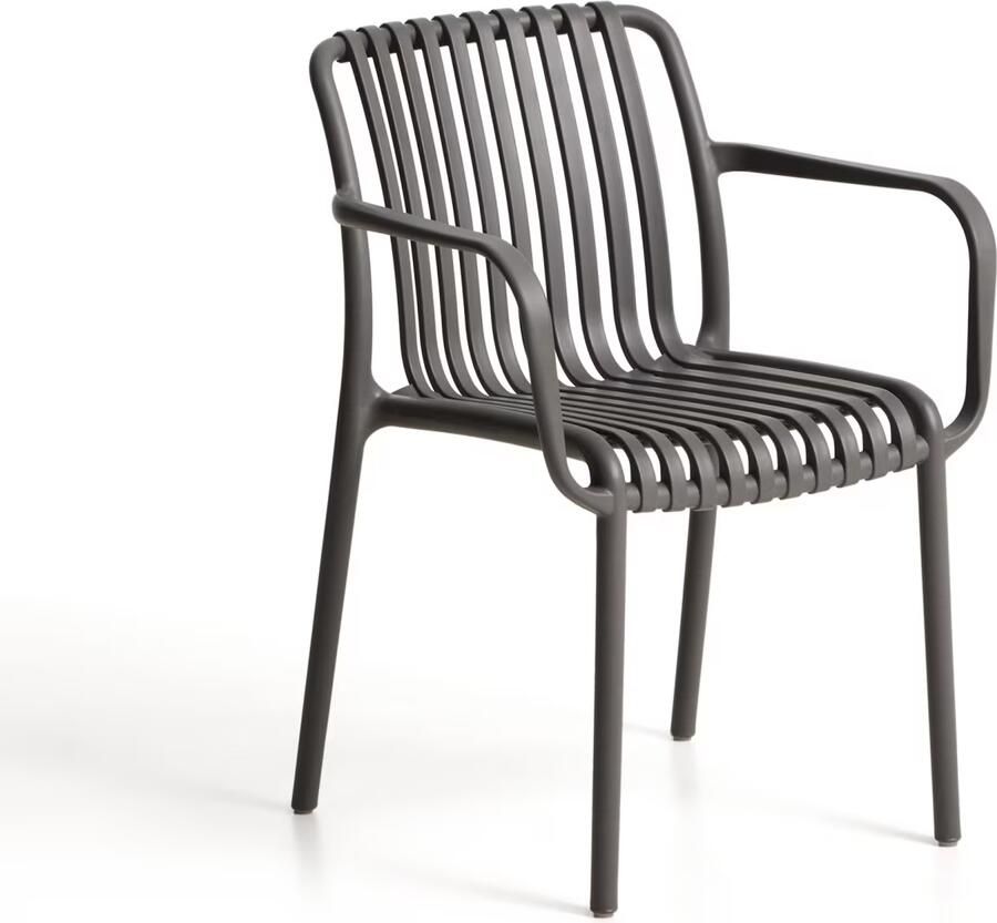 Kave Home Tuinstoel Isabellini Gerecyclede kunststof Donkergrijs