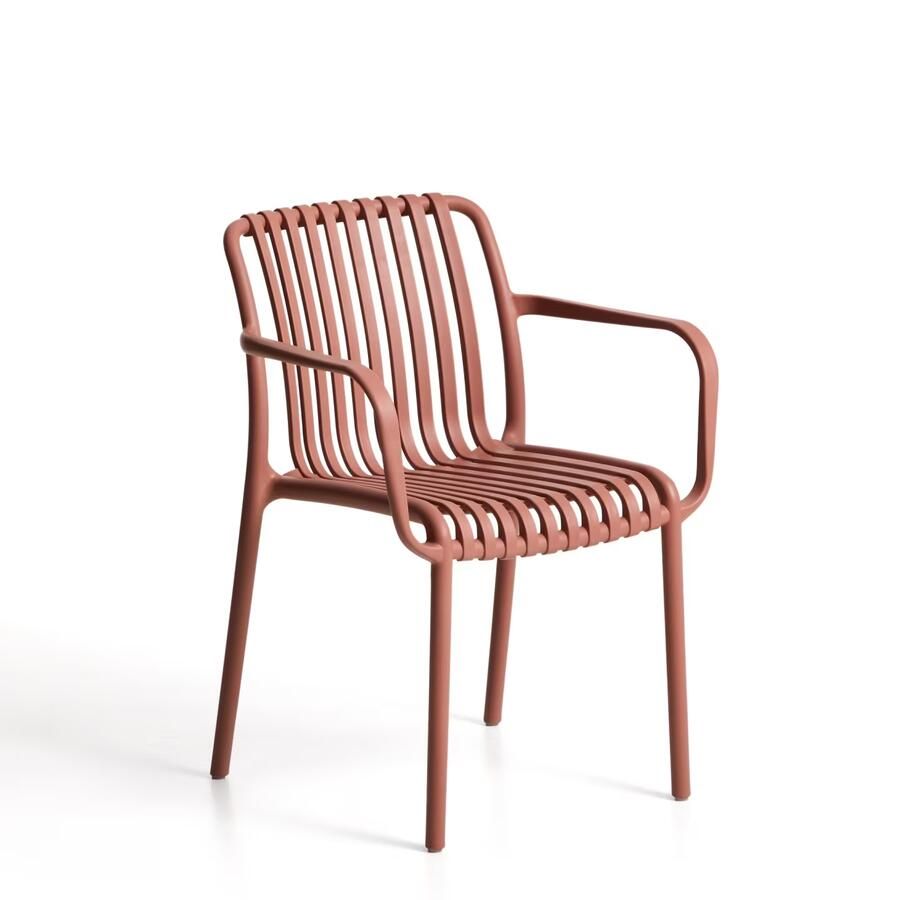 Kave Home Tuinstoel Isabellini Gerecyclede kunststof Terracotta