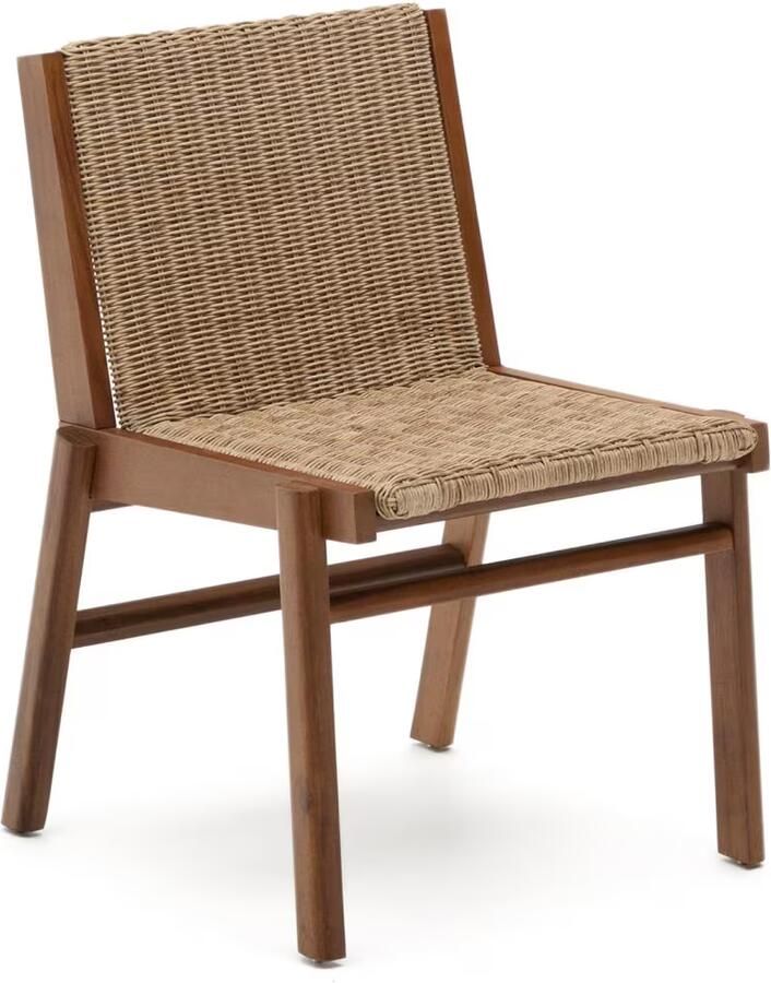 Kave Home Tuinstoel Itani Acaciahout en rattan Beige