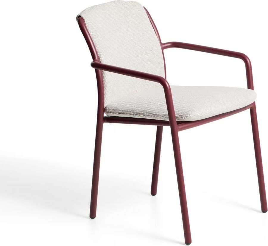 Kave Home Tuinstoel Linosa Beige Donkerrood