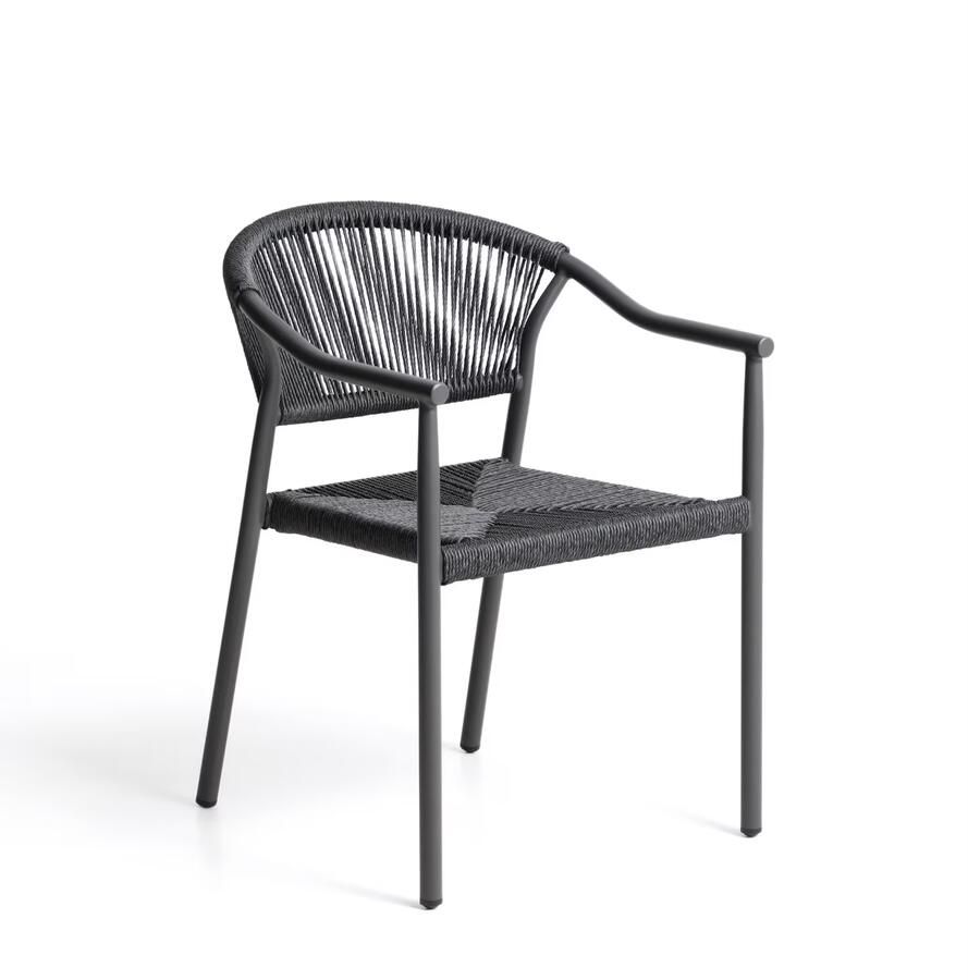 Kave Home Tuinstoel Livadia Staal en touw Donkergrijs