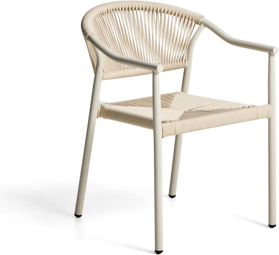 Kave Home Tuinstoel Livadia Staal en touw Ecru