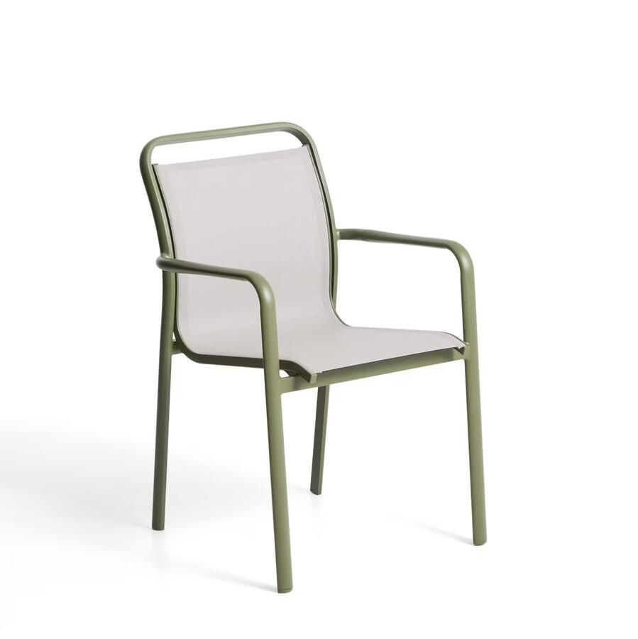 Kave Home Tuinstoel Luri Textileen Beige Groen