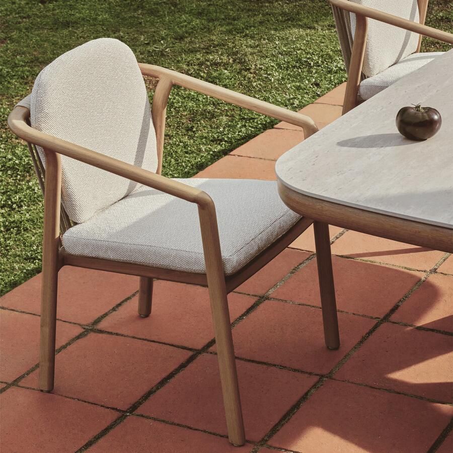 Kave Home Tuinstoel Sirte Ecru Houtlook