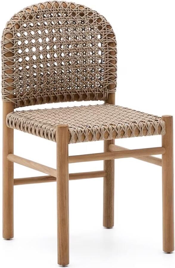 Kave Home Tuinstoel Tavira Teakhout en touw Beige