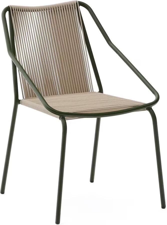 Kave Home Tuinstoel Zivia Staal en touw Beige