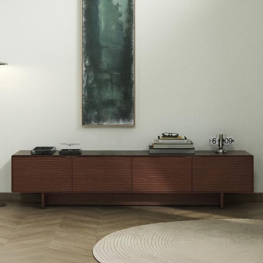 Kave Home TV-meubel Norlen Walnootfineer 200cm Bruin