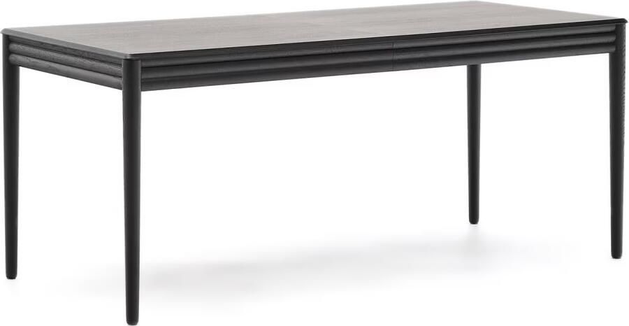 Kave Home Uitschuifbare Eettafel Lenon Eikenhout 160-200 x 90cm Zwart