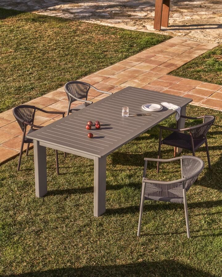 Kave Home Uitschuifbare Tuintafel Livorno 233 350 x 100cm Taupe