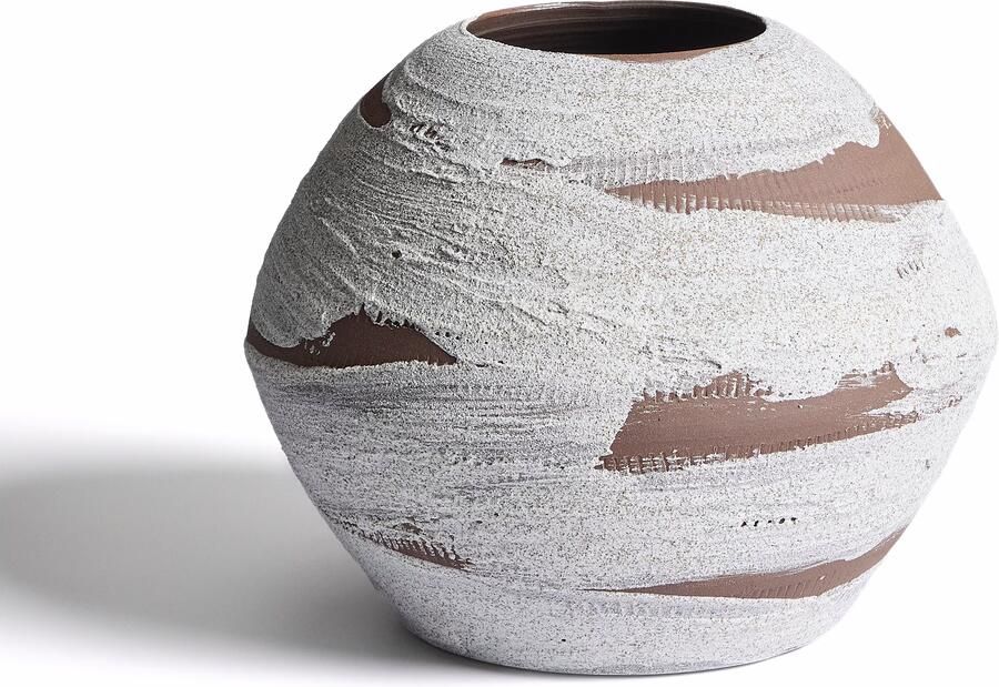 Kave Home Vaas Emiro Keramiek 23 cm Terracotta Organisch