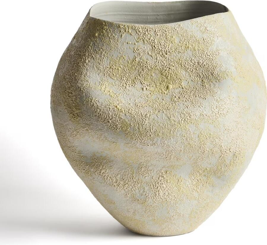 Kave Home Vaas Medira Keramiek 35cm Geel