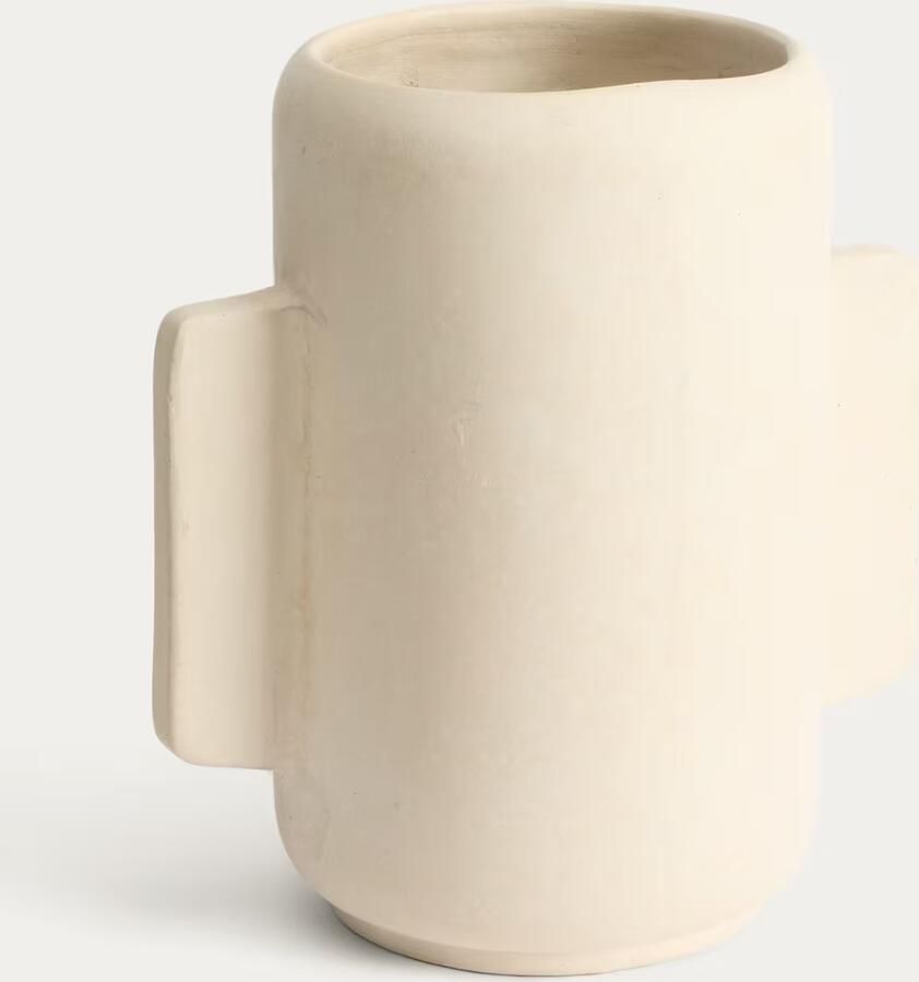 Kave Home Vaas Mireni Papier Maché 38cm Wit