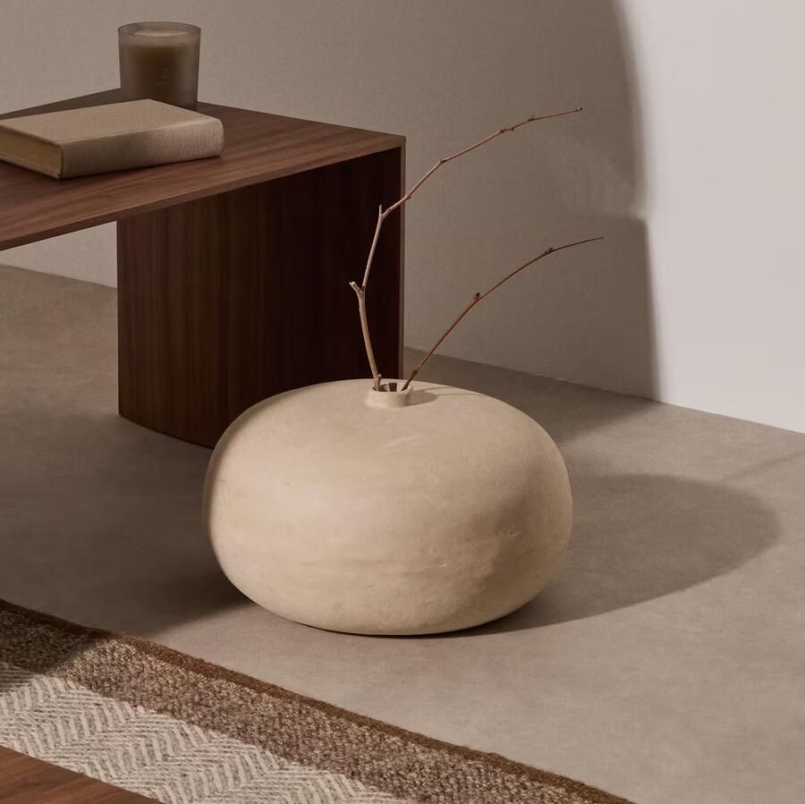 Kave Home Vaas Nivala Papier maché 40cm Wit