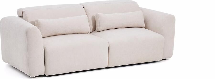 Kave Home Verstelbare 3-zits Bank Lares Chenille 240cm Beige