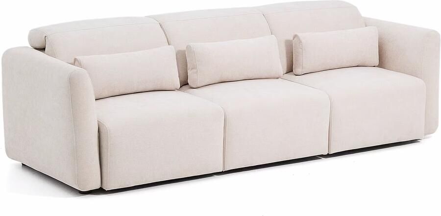 Kave Home Verstelbare 3-zits Bank Lares Chenille 255cm Beige