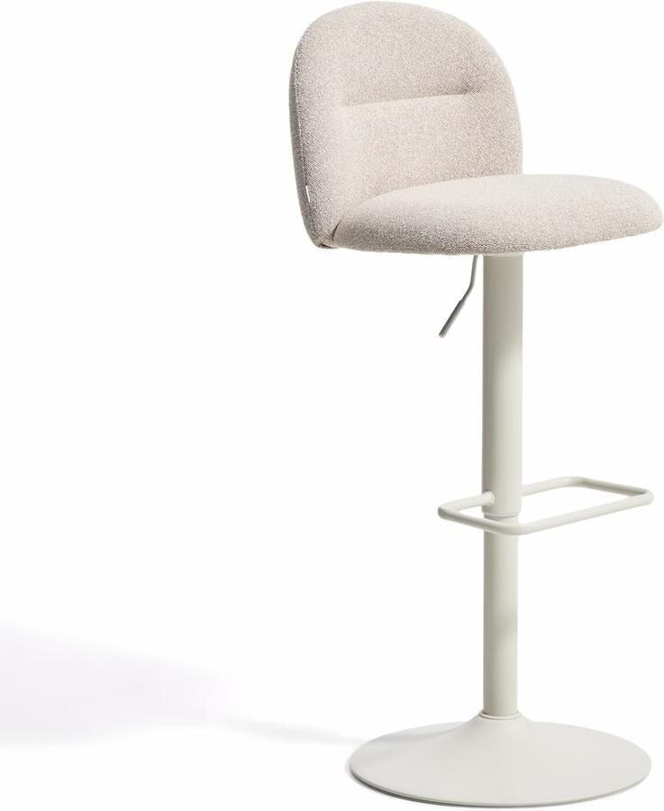 Kave Home Verstelbare Barkruk Arino Chenille Beige (zithoogte 64-86cm)