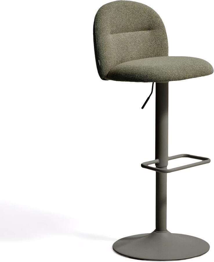 Kave Home Verstelbare Barkruk Arino Chenille Groen (zithoogte 64-86cm)
