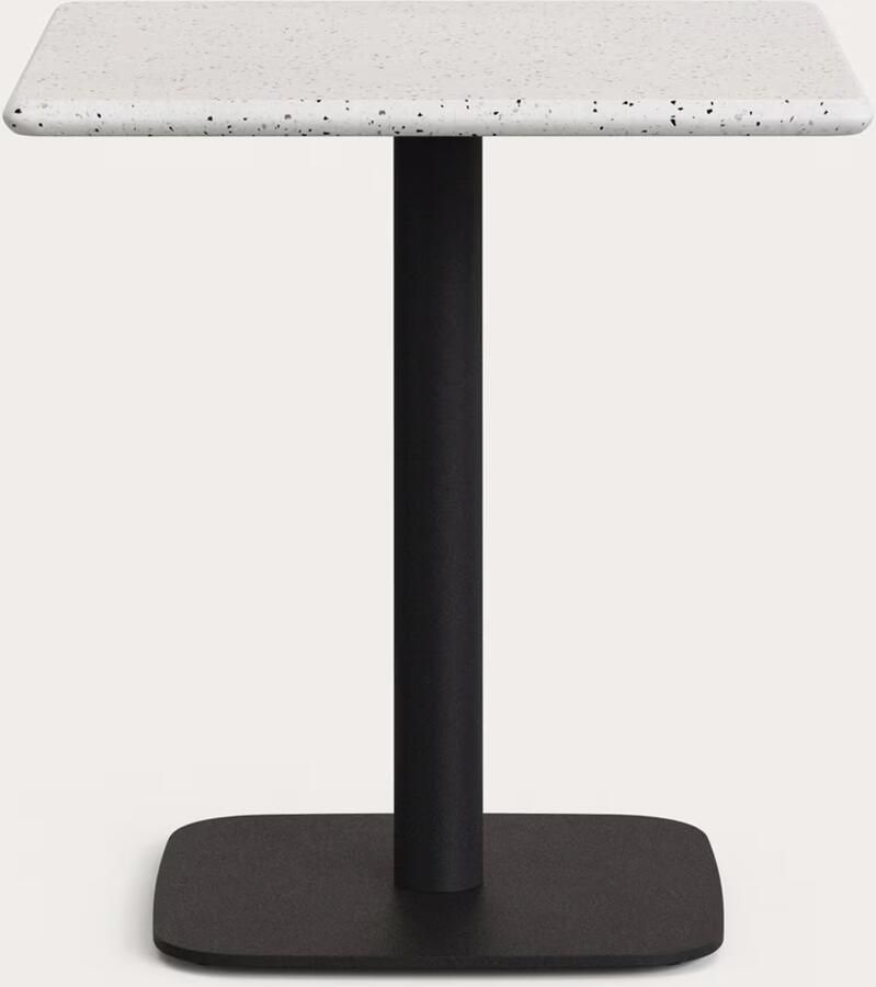 Kave Home Vierkante Bartafel Saura Terrazzo 70 x 70cm Wit