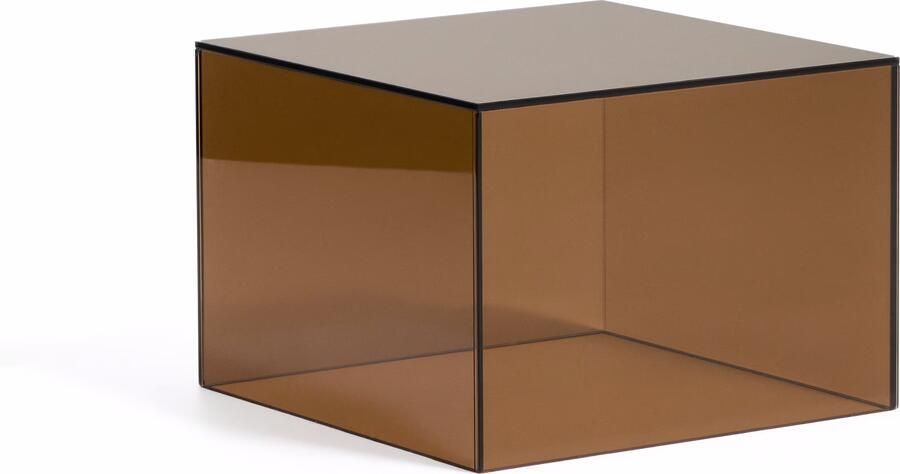 Kave Home Vierkante Salontafel Orlia Glas 50 x 50cm Bruin