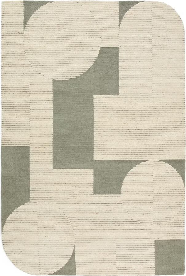 Kave Home Vloerkleed Bralen Wol 200 x 300cm Beige Groen