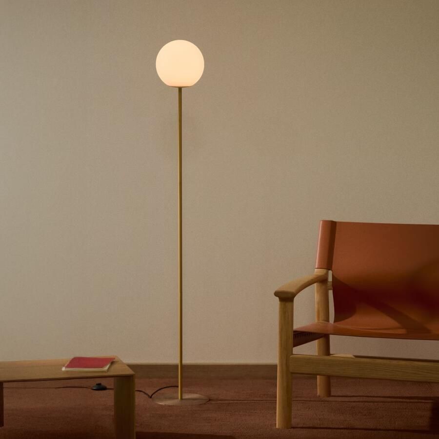 Kave Home Vloerlamp Brisia Glas en messing 155cm Wit