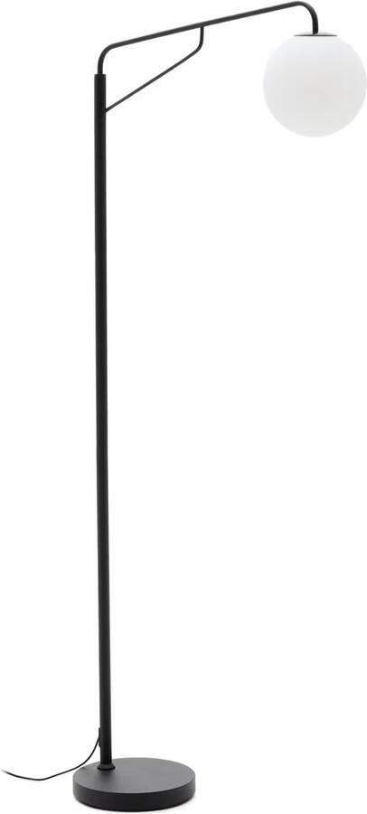 Kave Home Vloerlamp Eilo Glas en metaal Zwart