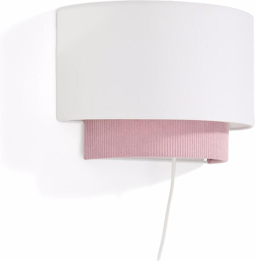 Kave Home Wandlamp Bianella Rib Velvet Roze