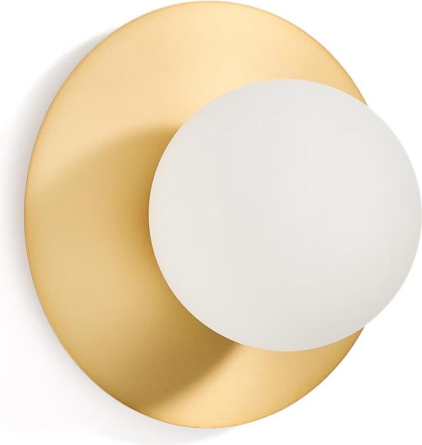 Kave Home Wandlamp Brisia Glas en messing Wit