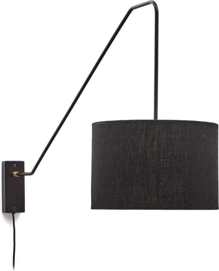 Kave Home Wandlamp Jex Linnen 104cm Zwart