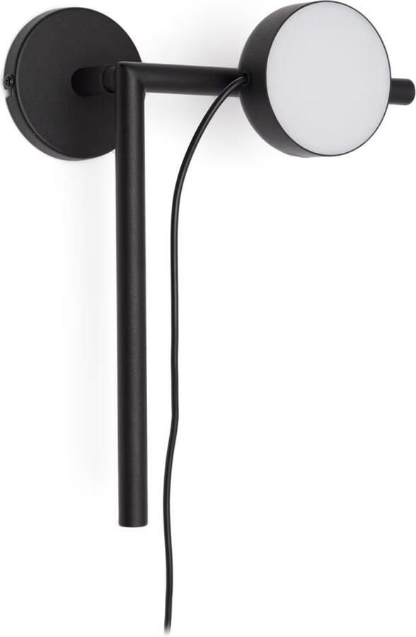 Kave Home Wandlamp Orey Met verplaatsbare spot Zwart