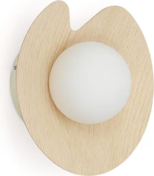 Kave Home Wandlamp Wilara Eiken en glas Bruin