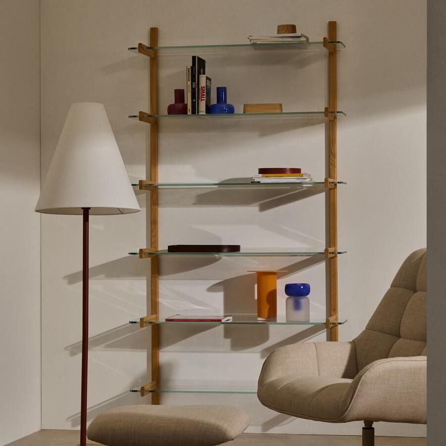 Kave Home Wandrek Sitra Eikenhout en glas 202 x 90cm Bruin