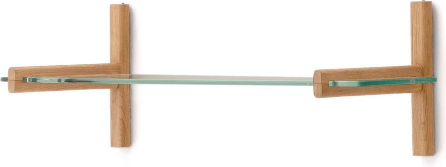 Kave Home Wandrek Sitra Eikenhout en glas 28 x 90cm Bruin