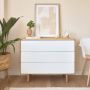 Kave Home Anielle commode met 3 laden in massief essenfineer 99 x 78 5 cm - Thumbnail 2