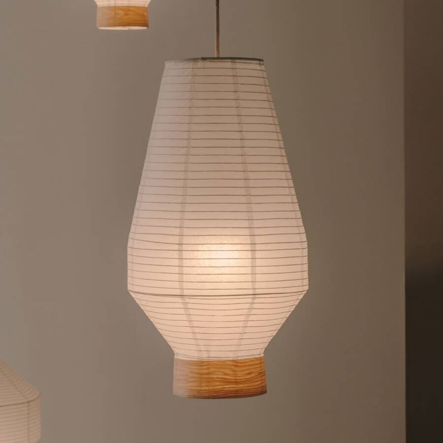 Kave Home Lampenkap Hila voor plafondlamp van wit papier en