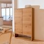 Kave Home Alguema hoge buffetkast 2 deuren in eiken fineer met natuurlijke afwerking 100 x 163 5 cm - Thumbnail 3