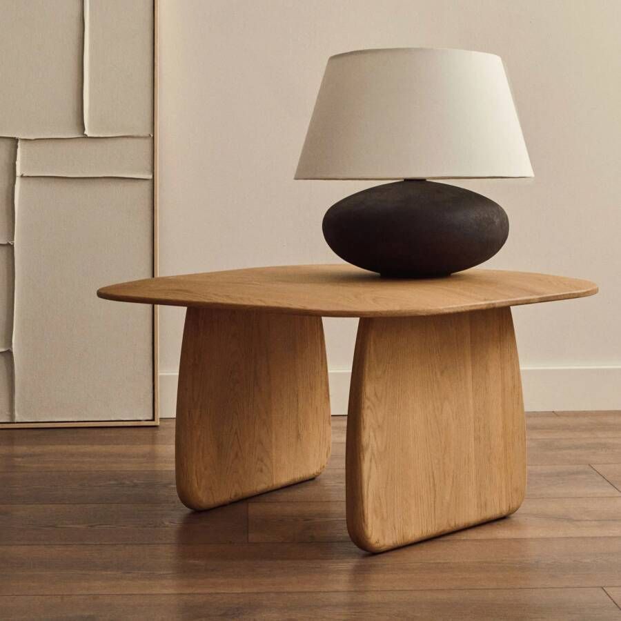 Kave Home Organische Bijzettafel Pirita Eikenhout 71 x 70cm Naturel
