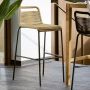Kave Home Lambton kruk in bruin touw en staal met zwarte afwerking hoogte 74 cm - Thumbnail 2