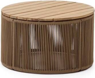 Kave Home Outdoor Salontafel Dandara Acaciahout en touw 60cm Beige Rond