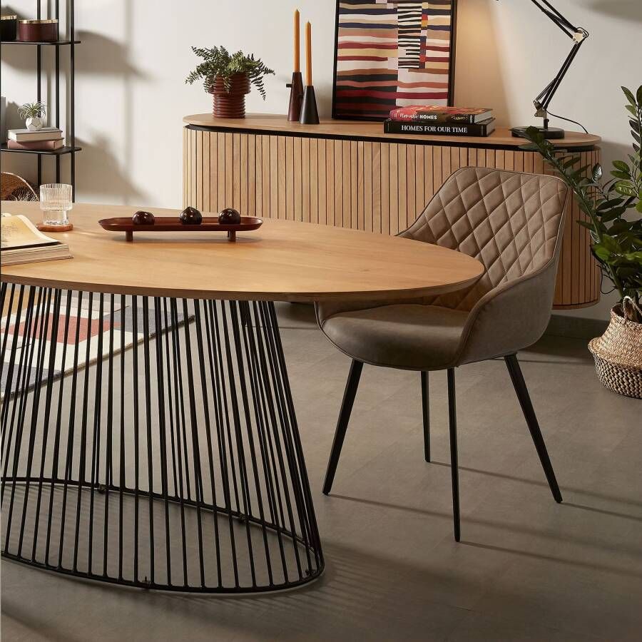 Kave Home Ovale Eettafel Leska 200 x 110cm Naturel Ovaal