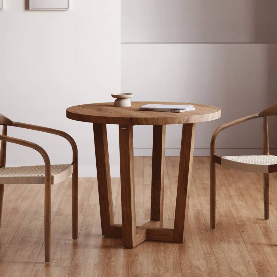 Kave Home Ronde tafel Nahla van massief acaciahout met een