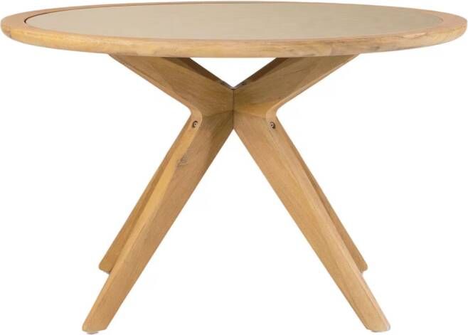 Kave Home Julieta ronde tafel in beige polybeton en massief acaciahout Ø 120 cm FSC 100% - Foto 3