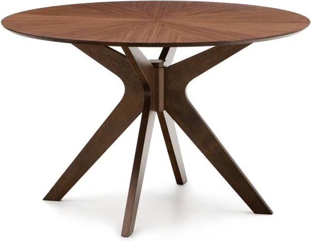 Kave Home Ronde Eettafel Naanim Walnoot en rubberhout 120cm